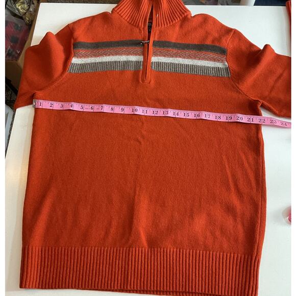 Banana Republic Italian Merino Wool Quarter-Zip Sweater Preppy Large Men's - Picture 3 of 7